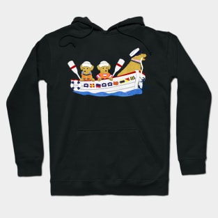 Nautical Preppy Dogs - Golden Retrievers Hoodie